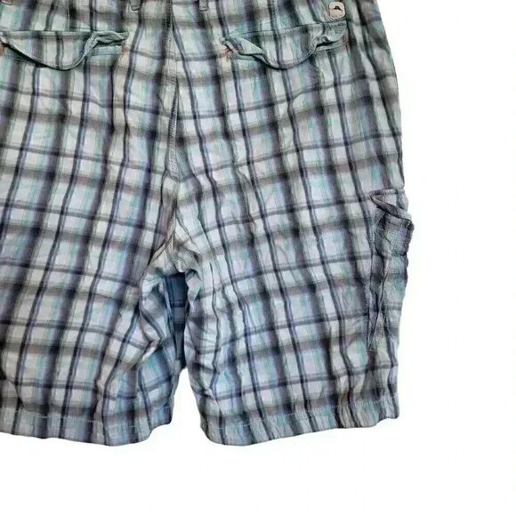 Tommy Bahama Men's Aqua Blue Plaid Cotton Shorts - Picture 8 of 12